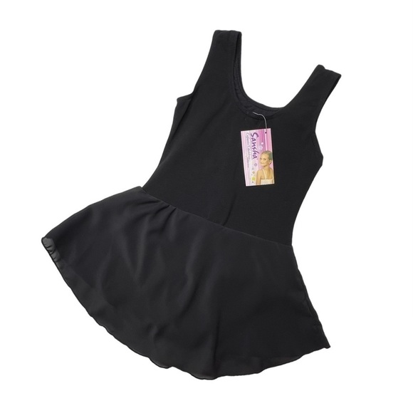 Sansha Esona Ballet Leotard Dress Black Size C = Girl’s 6 Skirt Tank New NWT - Picture 2 of 7